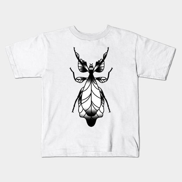 Leaf Insect Kids T-Shirt by drawingsbydarcy